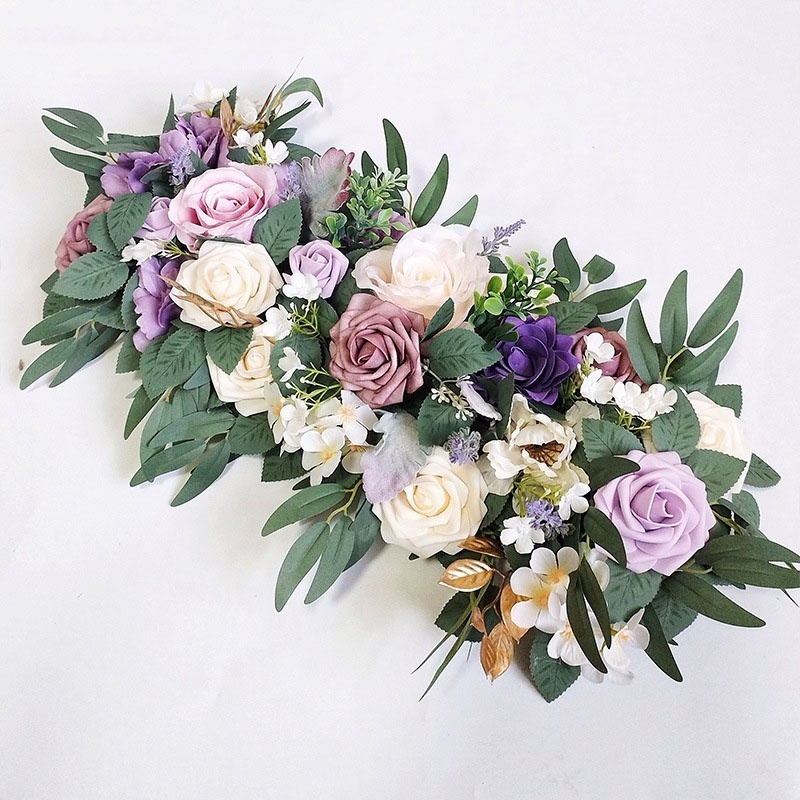 Hot selling silk artificial flower row for the hotel table flower wall road leading scene layout wedding decoration