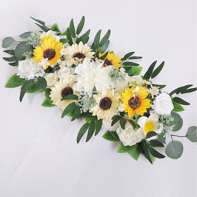 Hot selling silk artificial flower row for the hotel table flower wall road leading scene layout wedding decoration