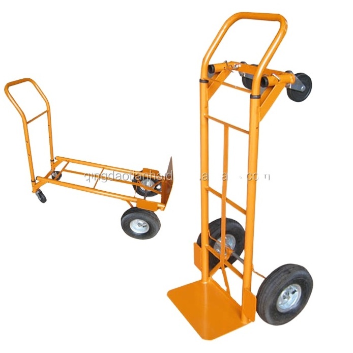 Multi Purpose Portable Convertible Steel Utility Dolly 2 in 1 Wheel Platform Cart Hand Truck Trolley