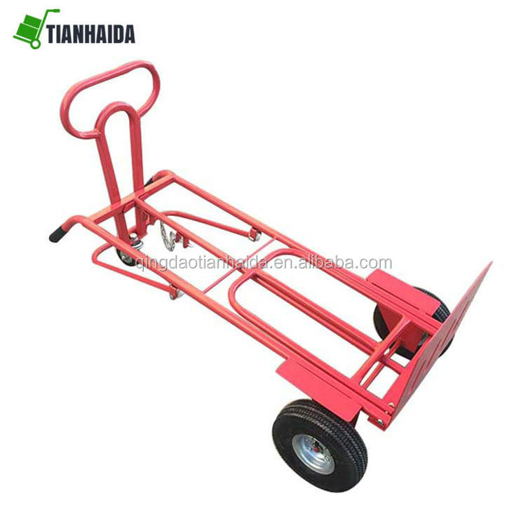 Multi Purpose Portable Convertible Steel Utility Dolly 2 in 1 Wheel Platform Cart Hand Truck Trolley