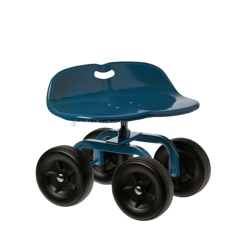 Outdoor Garden Scooter Yard Rolling Stool Cart Work Seat Bench Wheels Low Rider