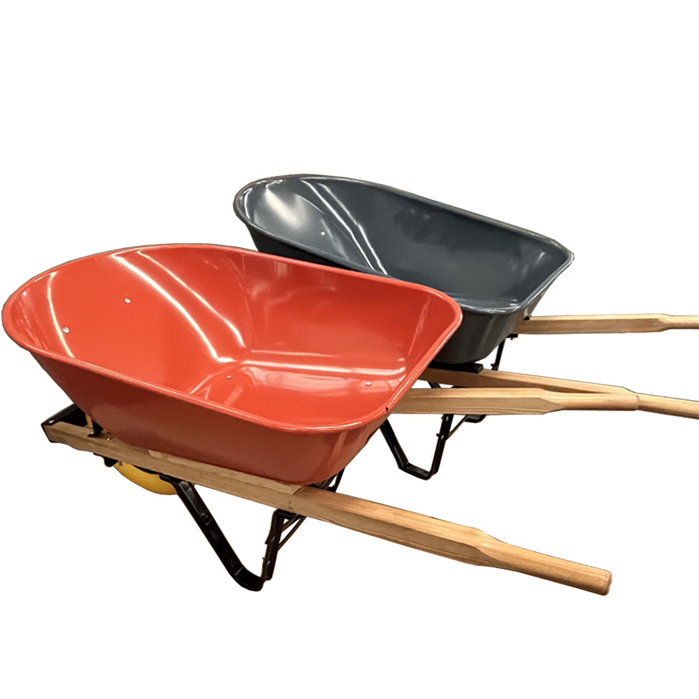 Heavy Duty Wheel barrow Wheelbarrow for Construction Industrial Garden with Wooden handle