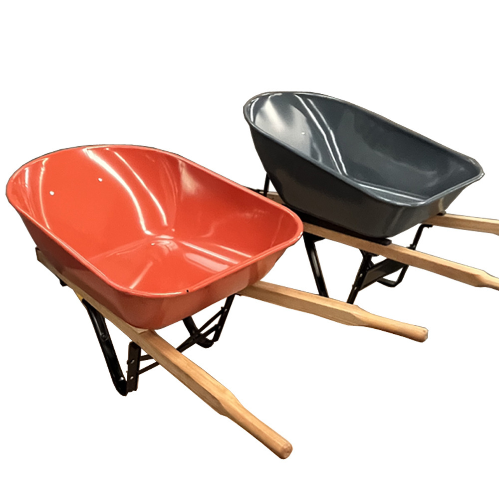 Heavy Duty Wheel barrow Wheelbarrow for Construction Industrial Garden with Wooden handle