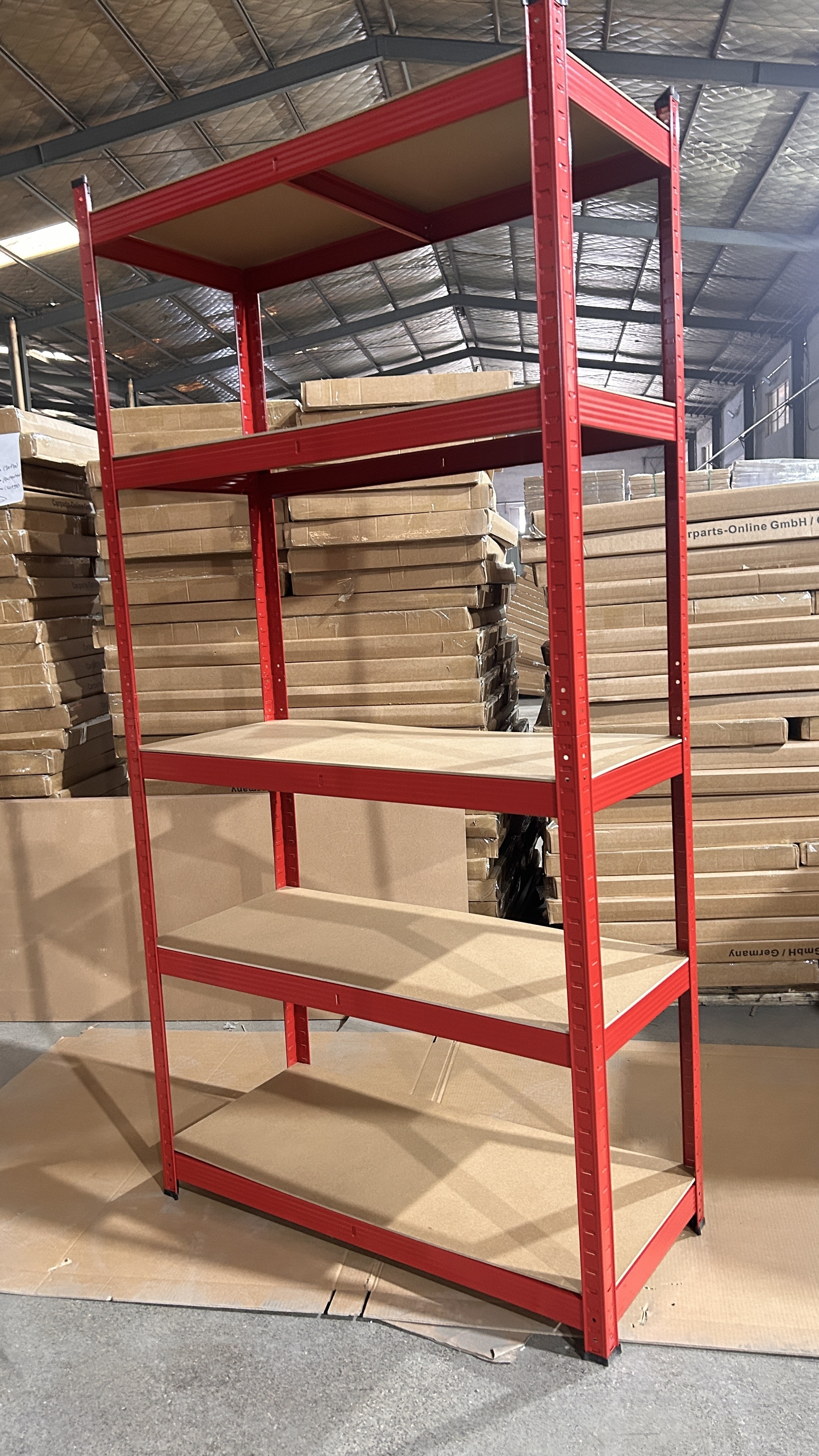 High Quality Rack Shelving Red Metal Deep Garage Heavy Duty Racking Unit 180x90x60cm