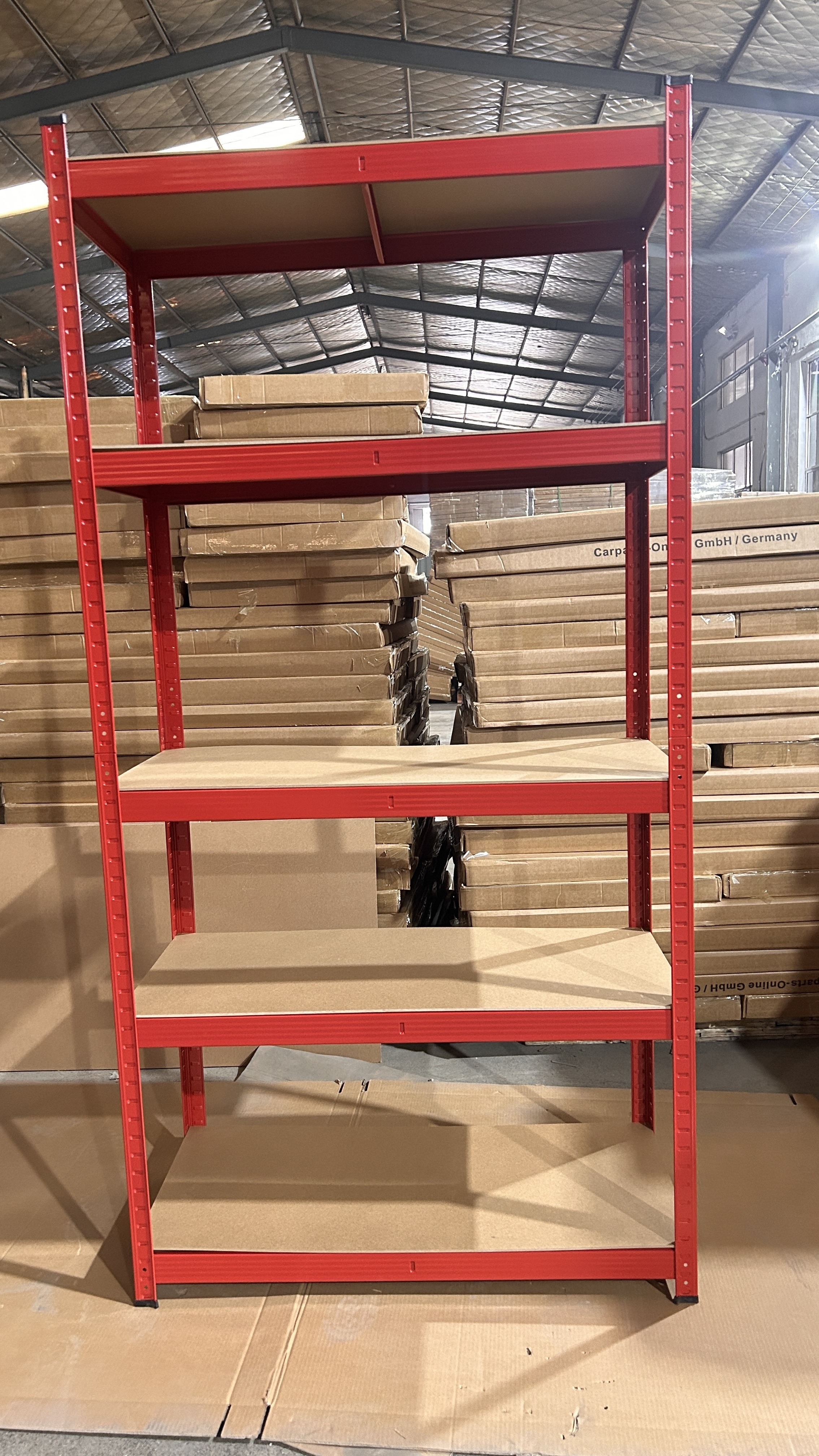 High Quality Rack Shelving Red Metal Deep Garage Heavy Duty Racking Unit 180x90x60cm