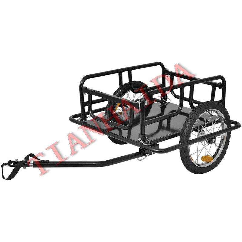 Cheap price Single Track Luggage Transport Foldable Black Bike Trailer with hitch TC3005