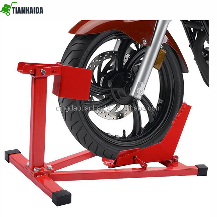 Auto Bike Shop Garage Motorcycle Stand Reliable Bike Front Wheel Chock Lift Stand