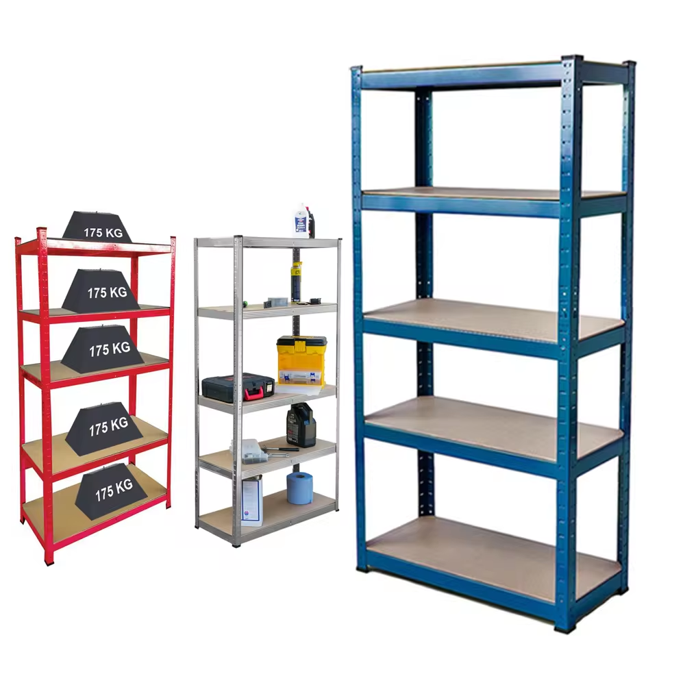 Tianhaida Heavy Duty 5 Layer Galvanized Steel  175kg Load Capacity MDF Board Boltless Stacking Shelving