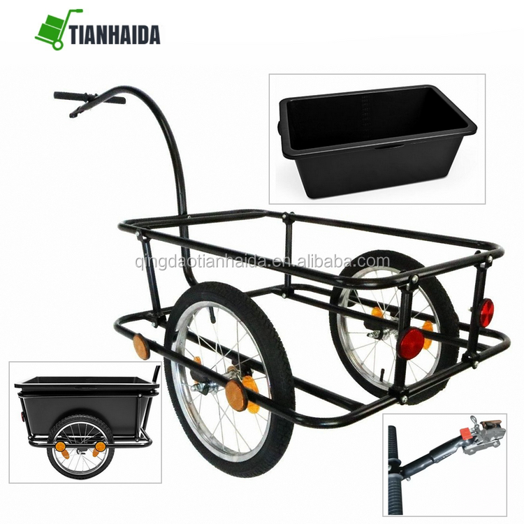 remorque de velo two wheel foldable bicycle bike trailer  luggage barrow baggage car cargo trailer with box