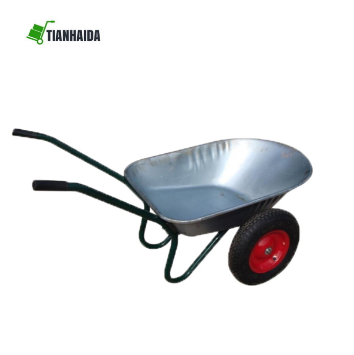 wb6406 construction two wheel wheelbarrow double wheel  garden wheel barrow