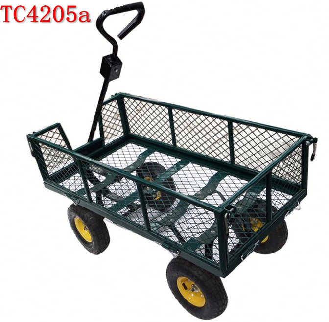 Farm & Ranch FR100F Steel Flatbed Utility Cart with Padded Pull Handle and 10-Inch Pneumatic Tires FR100F