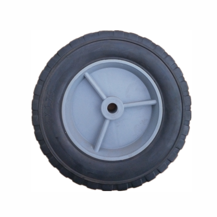 High density 8 inch solid rubber wheel  steel rim pu foam wheels tyre for trolley carts