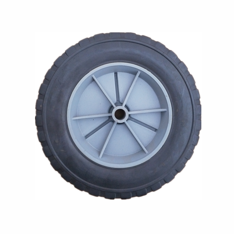 High density 8 inch solid rubber wheel  steel rim pu foam wheels tyre for trolley carts