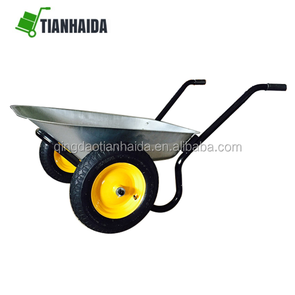 Metal Tray Contractors Wheelbarrow Yard Push Cart Wagon Yard Garden Cart Barrow