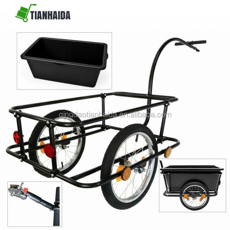 remolques para bicicleta plastic bike trailer Bicycle Attachment Bike Trailer Trolley Coupling Pneumatic Tyre Cargo Box