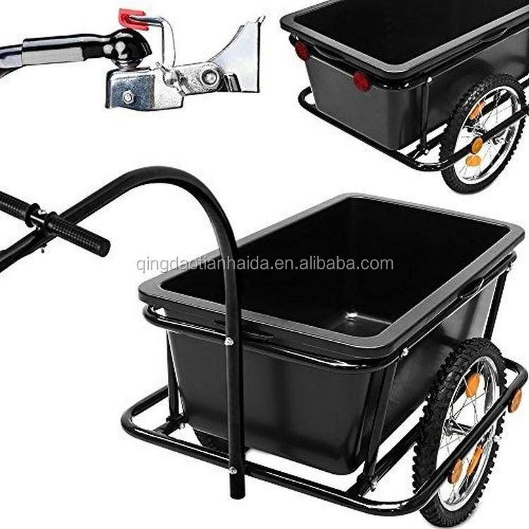 remolques para bicicleta plastic bike trailer Bicycle Attachment Bike Trailer Trolley Coupling Pneumatic Tyre Cargo Box