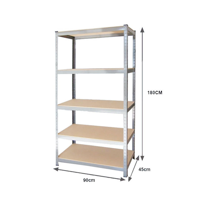 Racking Adjustable  boltless  Warehouse Medium Duty Metal   5 Tier garage storage industrial rack shelf