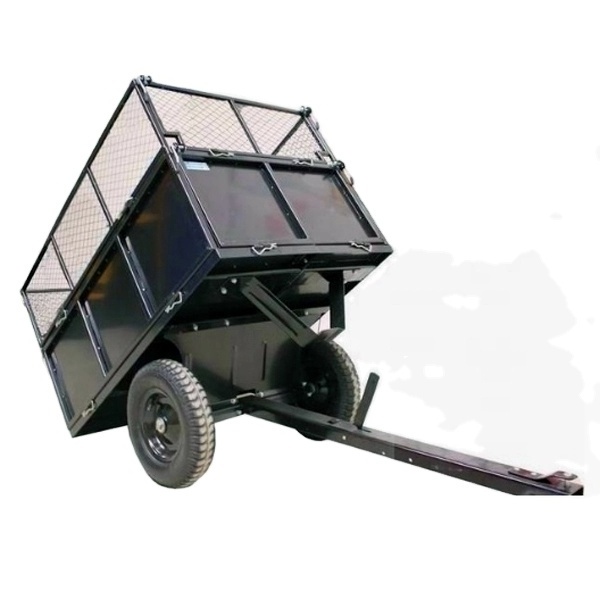 Garden Utility Cart Lawn Wagon Mower Trailer Mesh Sides Dump Bicycle Garden Wagon