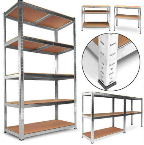 5 Tier Boltless Metal STORAGE Rack/Shelving Wire Silver Shelf Kitchen/Garage UNIT