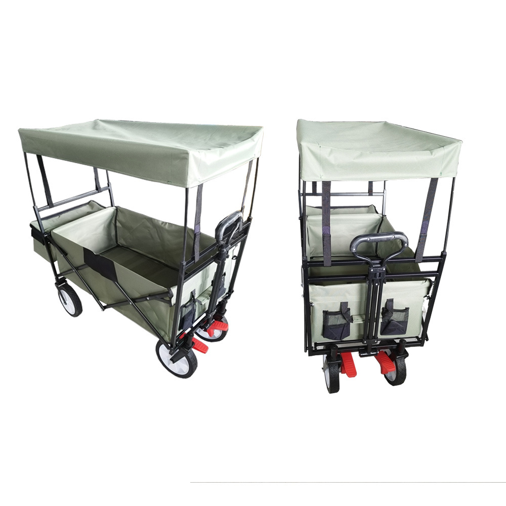 Foldable Heavy Duty Trolley Beach Camping Festival Cart 4 wheels collapsible folding  Wagon