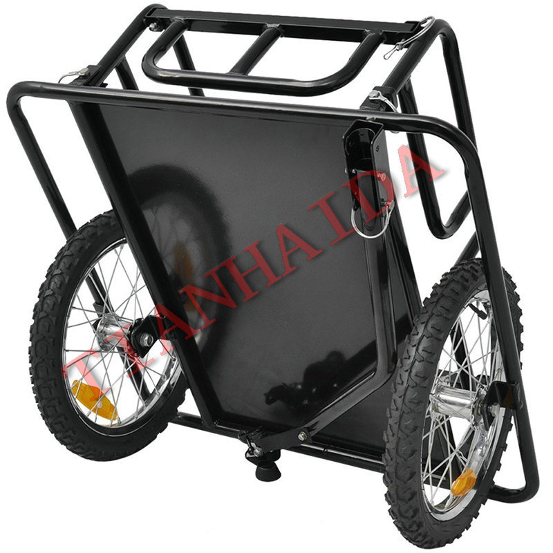 Cheap price Single Track Luggage Transport Foldable Black Bike Trailer with hitch TC3005