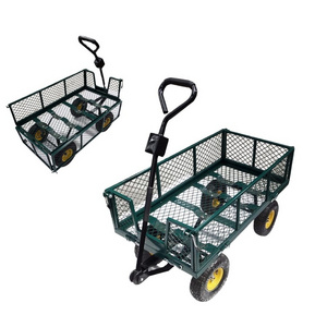 Hot sale  4 Wheel Yard used garden mesh wagon cart