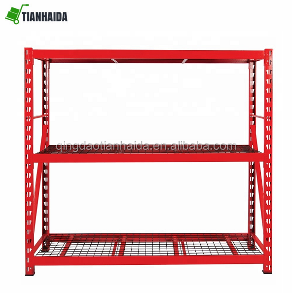 heavy duty wire deck shelf wide used long wide span shelving Storage shelves garage racking for Warehouse and Industrial Use