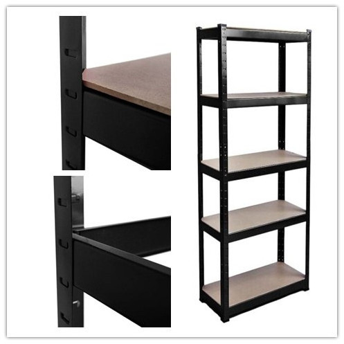 High Quality Black Color Portable Metal Storage Shelving Racks Kitchen Office Unit