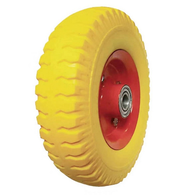 Colorful PU Polyurethane Foam Puncture Proof Flat PU Foam Caster Tyre Wheel Tires  Wheelbarrow Wheel