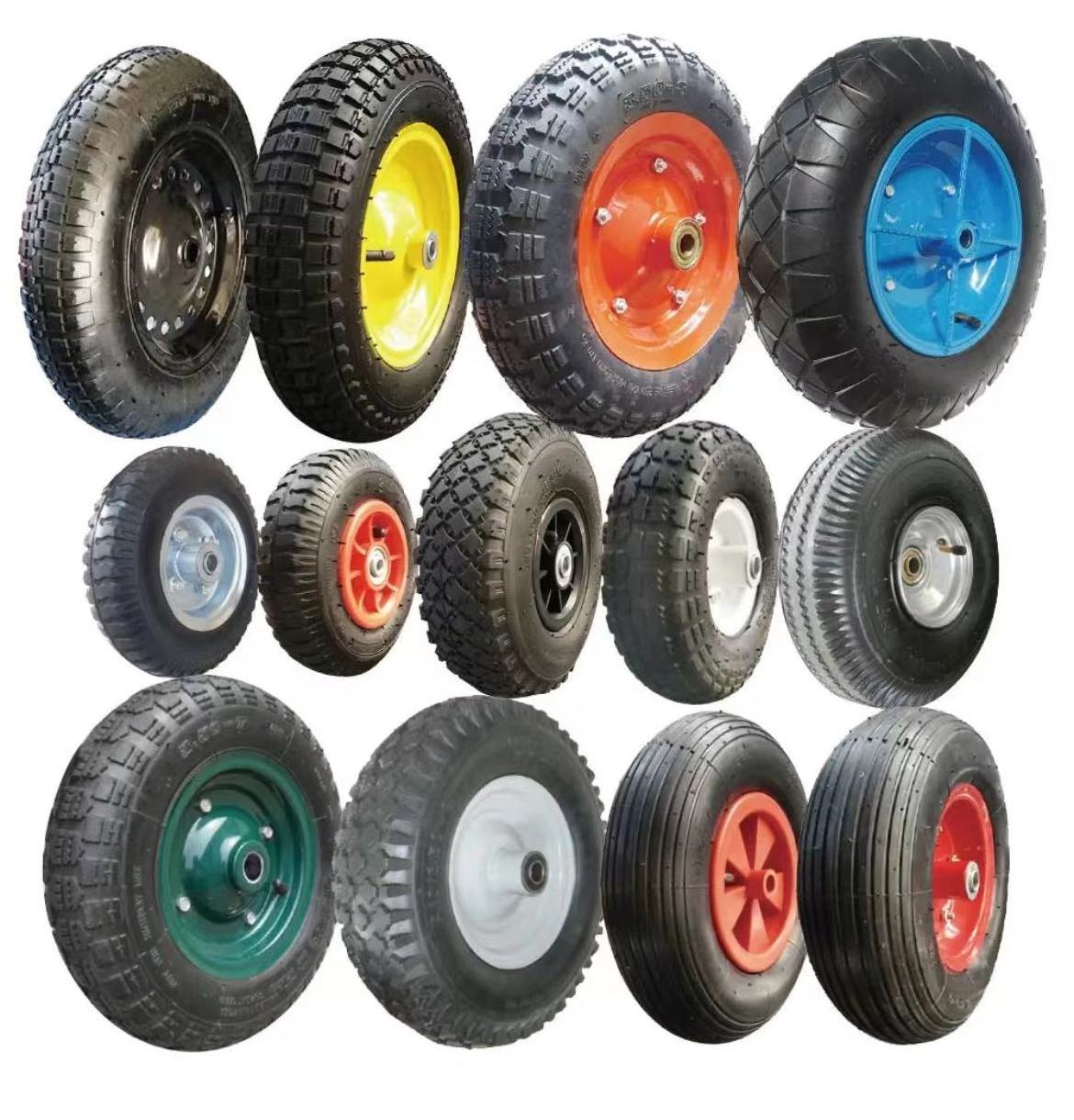 3.00-8 3.50-8 3.50-4 4.00-6 4.00-8 Pneumatic Inflatable Rubber Tyre Wheelbarrow Wheels