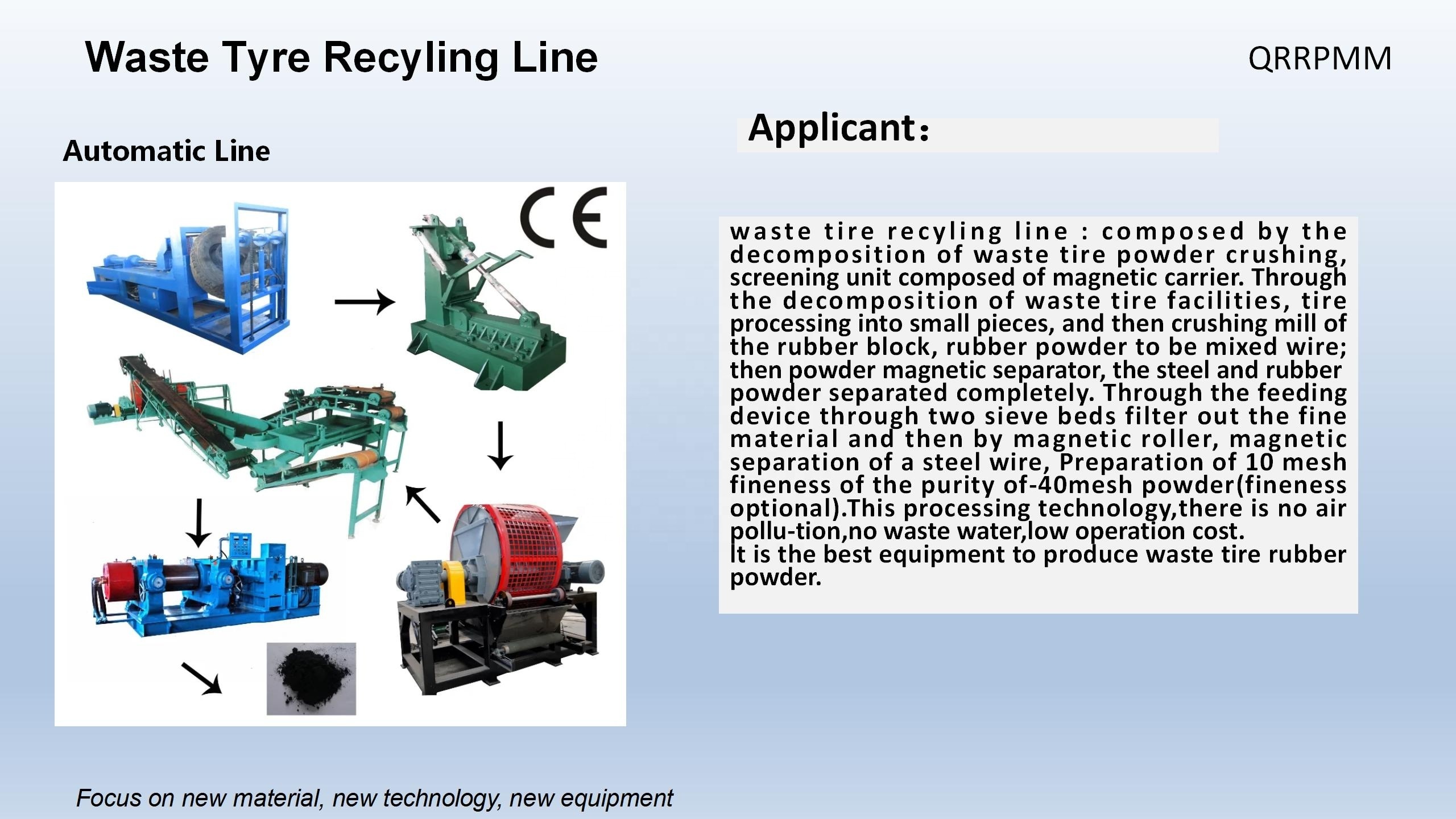 Automatic Recycling Tyre Rubber Paving Used Tyre Recycling Machine Waste Tyre Recycling Plant