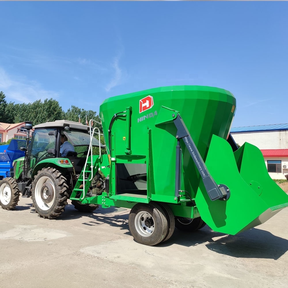 HINDA PTO Self-walking TMR Mixer Machinery 22-24cbm Fodder Cattle TMR Wagon Feed Mixer Machine Price For Sale