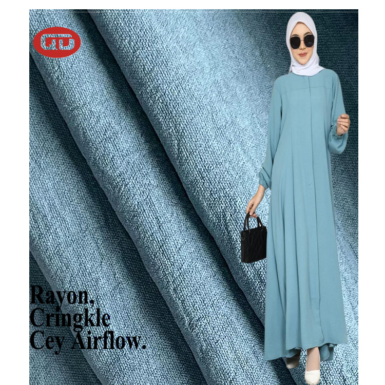 Wholesale Manufacture  ready stock 100% Polyester 180D CEY Crepe AirFlow fabric  Woven Polyester Crinkle Crushed for garments