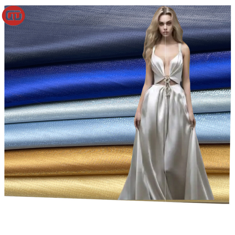 Wholesale Shiny yoyo Shimmer Chiffon Satin Fabric Pleated Luxury Chiffon  organza Pearl Fabric for indonesia market