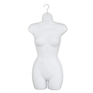 Wholesale PP underwear swimwear display black and white customized in stock plastic half body display hanging mannequin