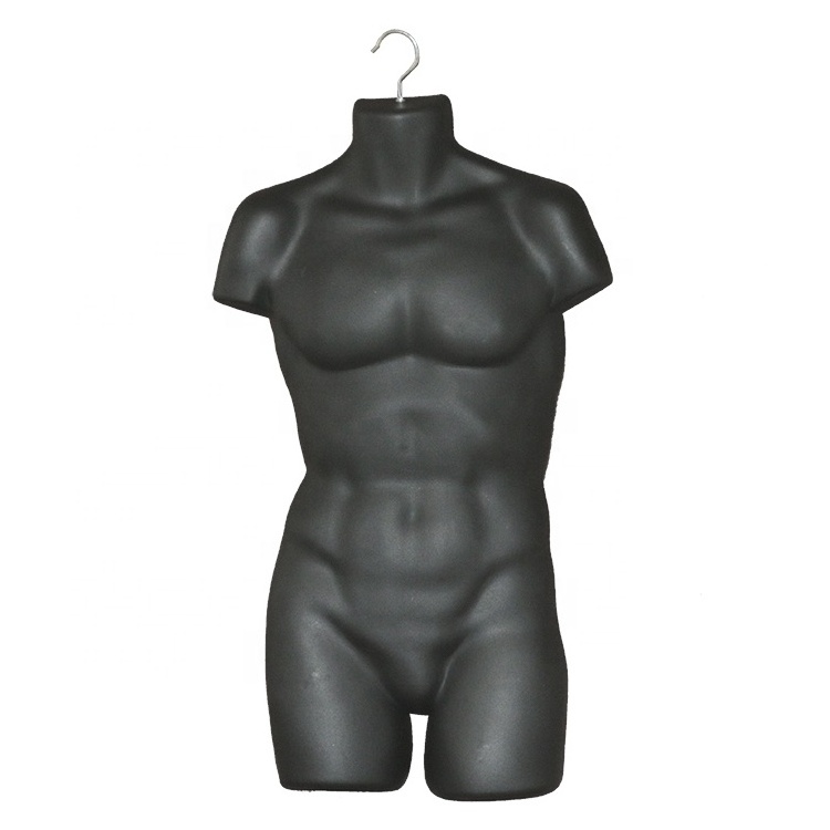 Customized size half body shinny and matt black or white dress display  swimwear shop plastic half body mannequins