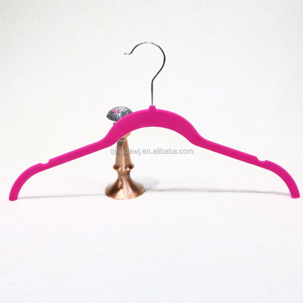 Non-slip purple velvet hanger /plastic clothes hanger covered velvet