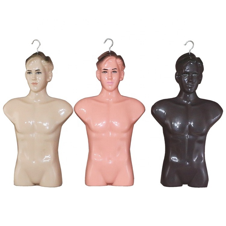 wholesale price half torso half dress display T-shirt male swimwear shop display room plastic half body mannequins