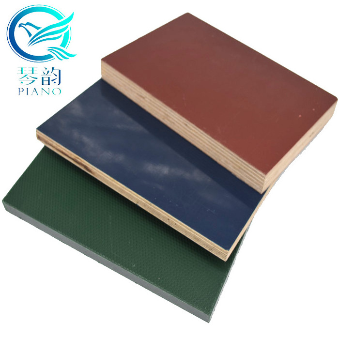 Green color anti-skip pp pvc plastic coated film faced plywood sheets 4x8 for decking good price manufacturer