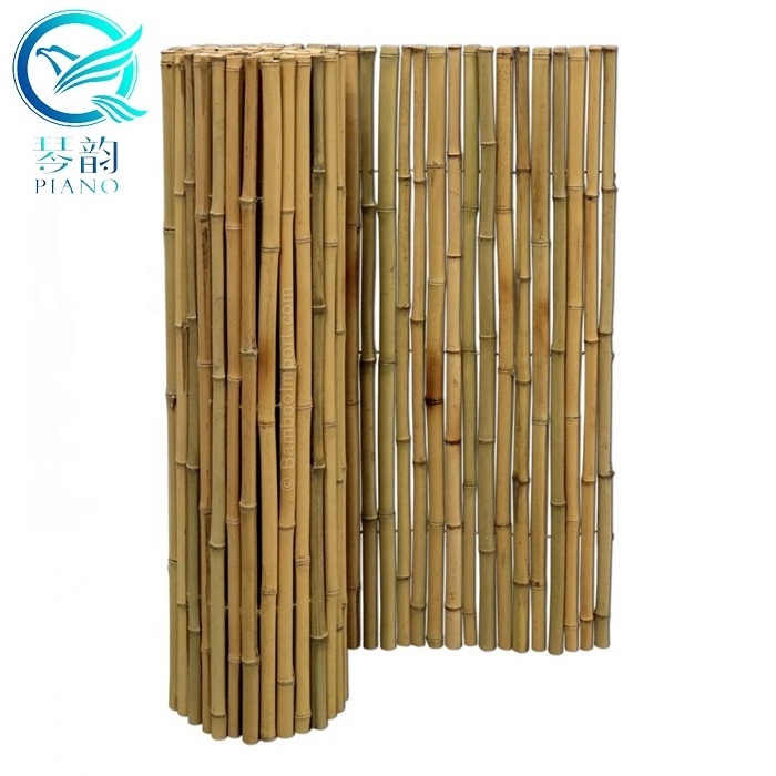 20~30mm cheap white and black yard rolling bamboo fence panel / garden bamboo fencing rolls and stick fence