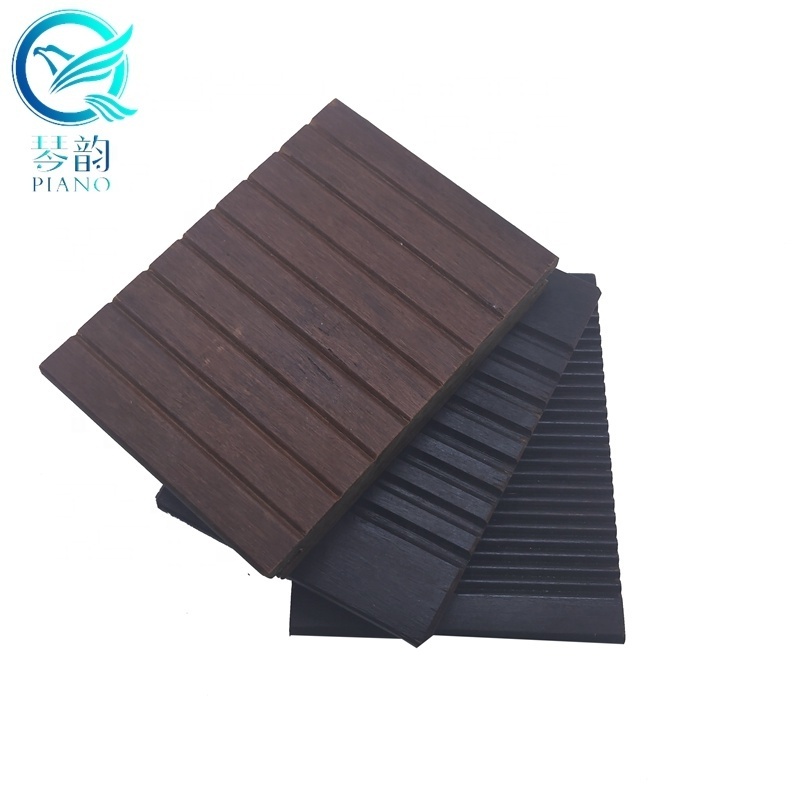 Eco-friendly Strand Woven 18mm carbonized bamboo decking and flooring for outdoor deck tiles / decking price