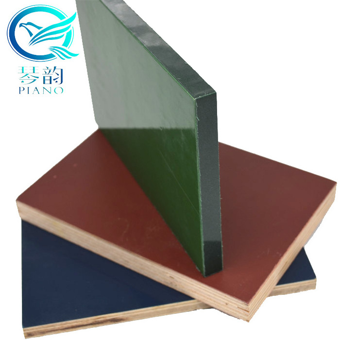 Green color anti-skip pp pvc plastic coated film faced plywood sheets 4x8 for decking good price manufacturer