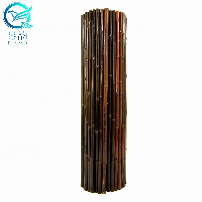 20~30mm cheap white and black yard rolling bamboo fence panel / garden bamboo fencing rolls and stick fence