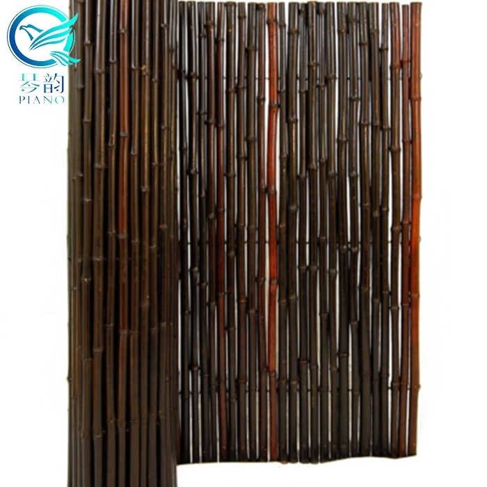 20~30mm cheap white and black yard rolling bamboo fence panel / garden bamboo fencing rolls and stick fence