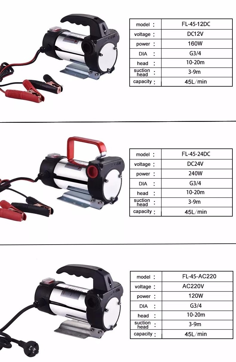 Hot sale 120W motor 12v diesel oil pump transfer pump 12v electric fuel pump