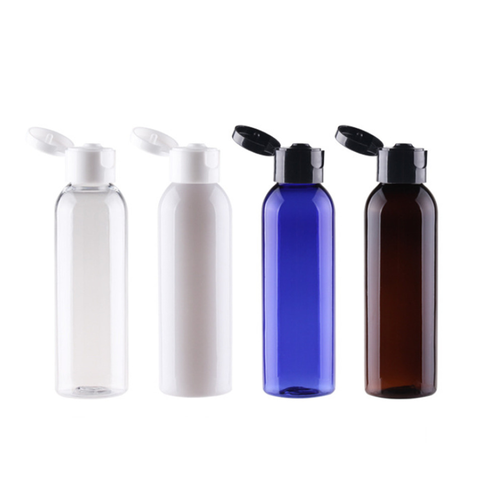 clear amber blue plastic 30ml 50ml 100ml empty PET lotion shampoo bottle plastic bottle for toner with flip cap