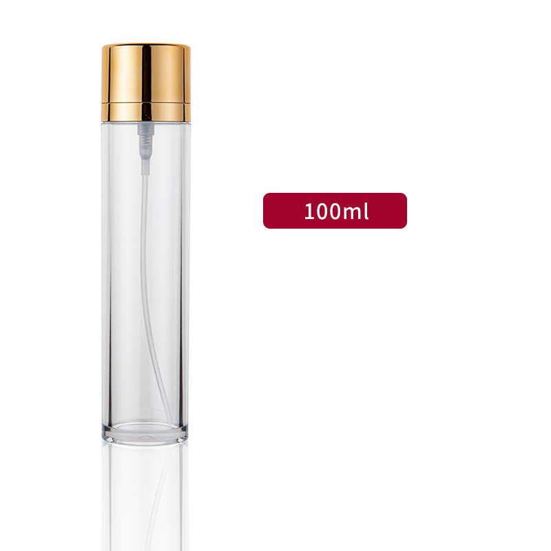 Thick Bottom Thick Wall PET Spray Bottle With Plastic Fine Mist Gold Spray Pump 100ml Toner Water Spray Bottle