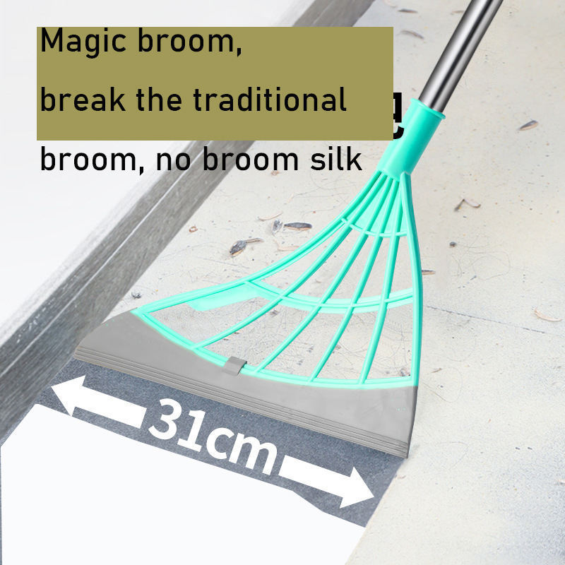 Wholesale Silicone Household Wiper Mop Floor Scraper Pet Hair Broom Telescopic Magic Clean Sweeper Long Push Broom