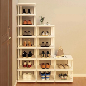 Customized Portable Foldable 8 Tier Vertical Shoe Rack Narrow Shoes Organizer Tall Tower Shoe Shelf For Home