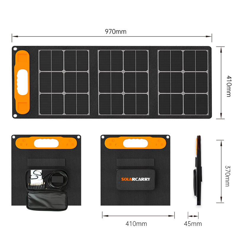 18V 40W 60W 100W Usb Ports Solar Charger Foldable Solar Panel Portable Solar Panel Suitcase RV Solar Panel for Outdoor Camping